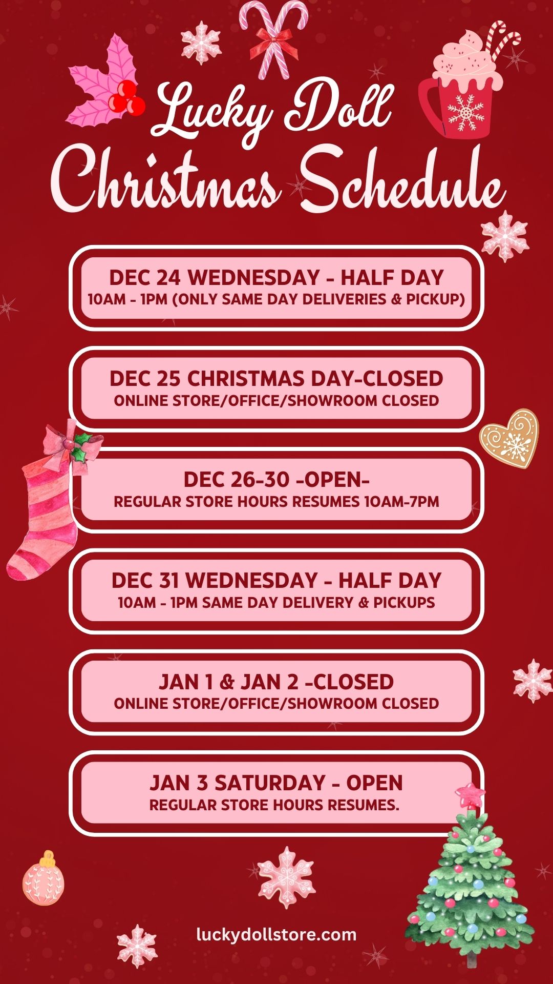 Christmas Schedule